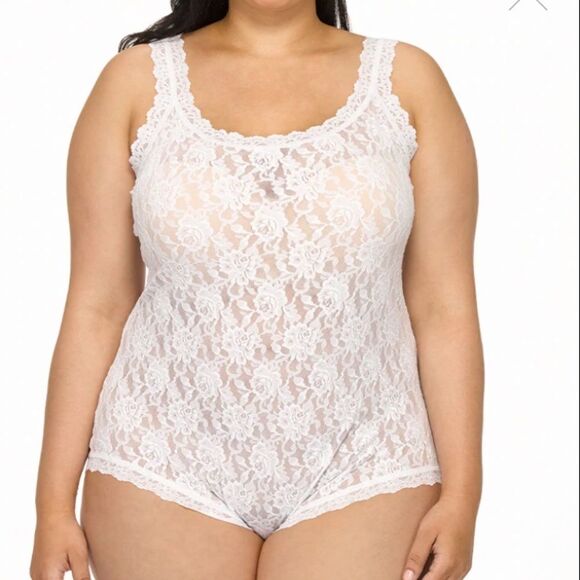 Plus Tank Bodysuit, White - Picture 1 of 2